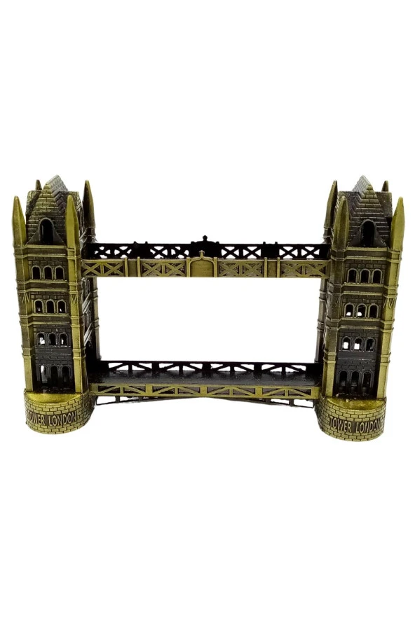 Vintage Metal Londra Köprüsü Tower Bridge Antik Bronz 16 cm - Resim 8