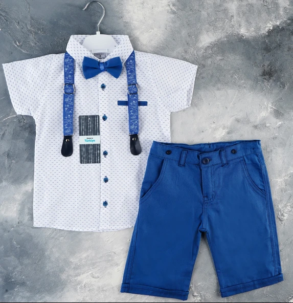 Kısa Pantolonlu, Gömlekli Sapes Erkek Çocuk Takım MNK6298 - Resim 3