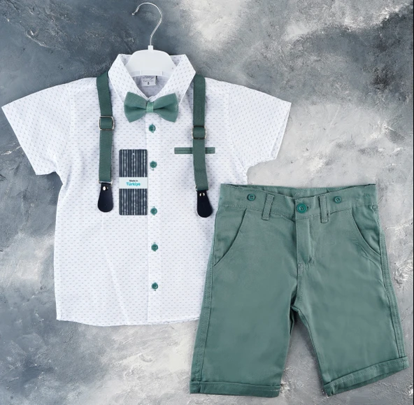 Kısa Pantolonlu, Gömlekli Sapes Erkek Çocuk Takım MNK6298 - Resim 2