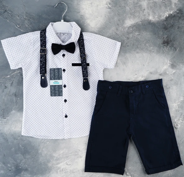 Kısa Pantolonlu, Gömlekli Sapes Erkek Çocuk Takım MNK6298 - Resim 5