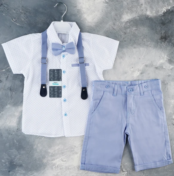 Kısa Pantolonlu, Gömlekli Sapes Erkek Çocuk Takım MNK6298 - Resim 4