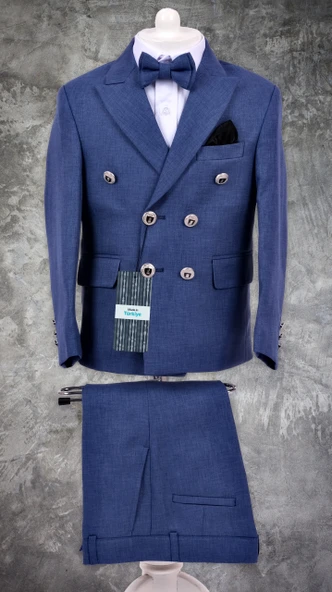 Kruvaze İtalyan Kesim Montero Erkek Çocuk Takım Elbise MNK5689 - 3