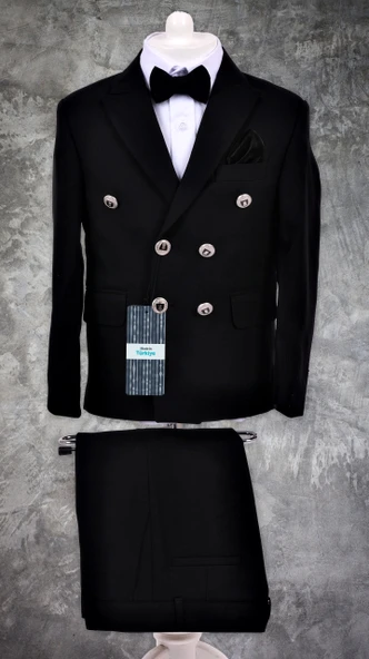 Kruvaze İtalyan Kesim Montero Erkek Çocuk Takım Elbise MNK5689 - 4