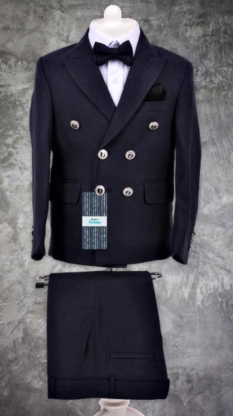 Kruvaze İtalyan Kesim Montero Erkek Çocuk Takım Elbise MNK5689 - 2