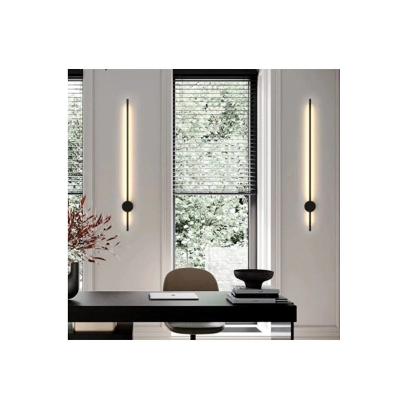 Modern Dekoratif Led Duvar Aplik 70cm Siyah 3000k - 2