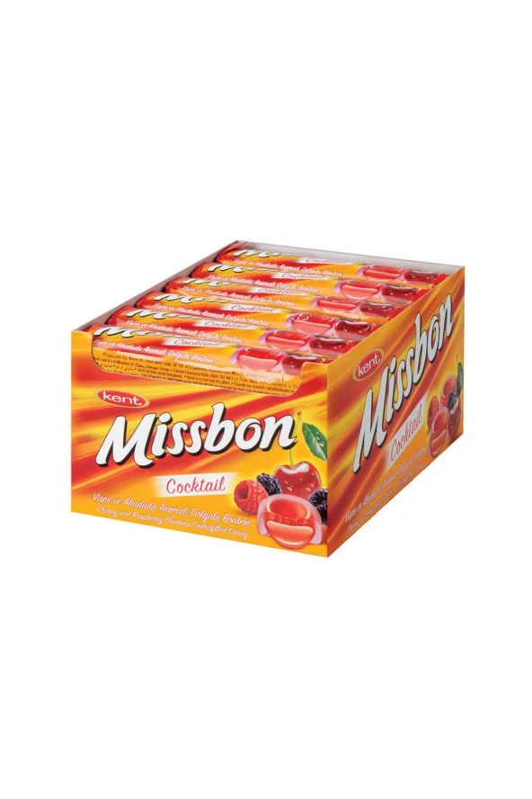 Missbon Vişne Ahududu Bonbon Şeker 43 Gr Paket ( 18 Adet)