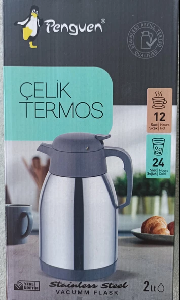 PENGUEN PASLANMAZ ÇELİK TERMOS 2 LT - 3