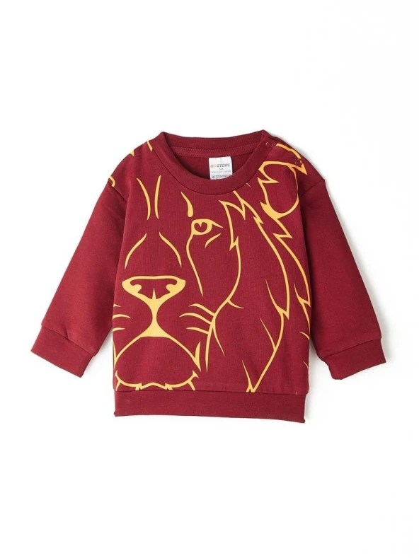 Galatasaray Orijinal Aslan Baskılı Kırmızı Sweat Metin Oktay Baskılı Hediyelik Ahşap Kutulu - 2