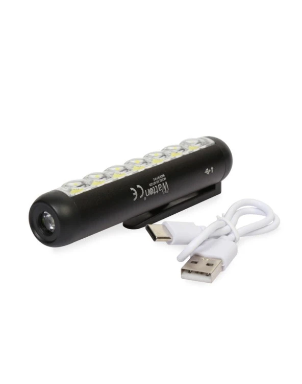 Watton Wt-333 Şarjlı 1200mAh Mini El Feneri 4Mod 11cm P40 Led Ampül - 2