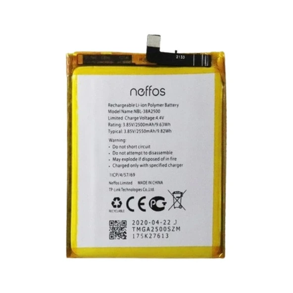 Neffos X1 Lite Uyumlu Pil - Batarya Tp904a Nbl-38a2500