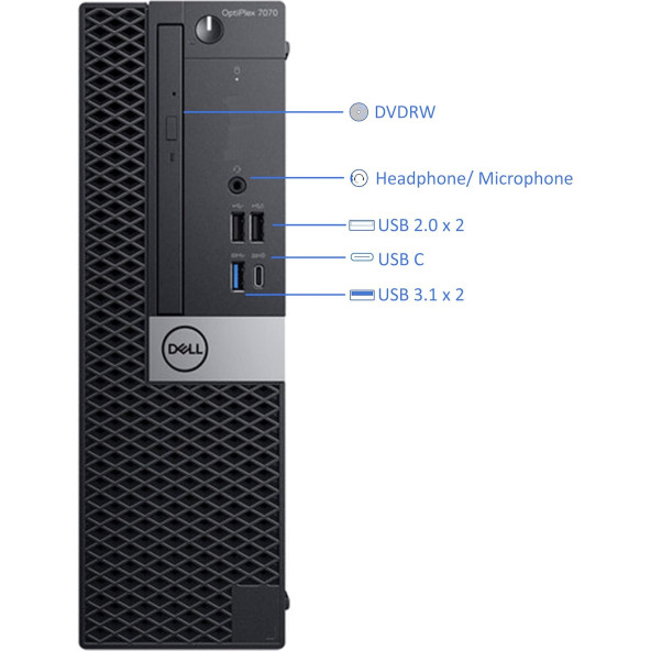 (TEŞHİR) DELL OPTİPLEX 7070 SFF İ5 9500 8GB RAM 256GB SSD OFİS KASA