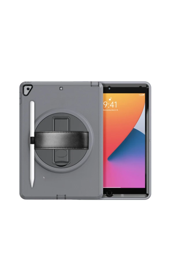 Qpen  iPad Pro  10.5  inç Uyumlu Hand Strap Tablet Kılıfı - Resim 7