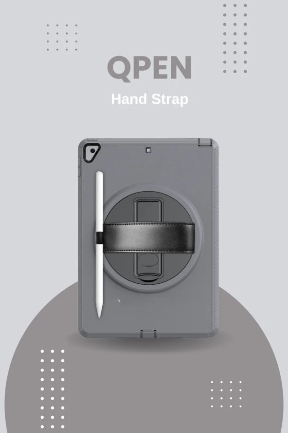 Qpen  iPad Pro  10.5  inç Uyumlu Hand Strap Tablet Kılıfı - Resim 8
