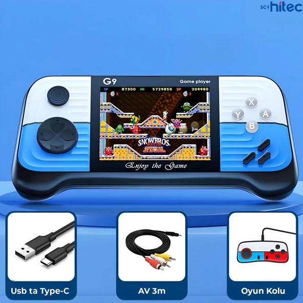 ScHitec G9 Retro 3.0 inç Tv Bağlanan 2.Joystickli Oyun Konsolu Kırmızı (666 Klasik Oyunlar) - 4