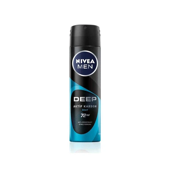 Nivea Men Deep Aktif Karbon Beat Anti-Perspirant Deodorant 150ml ürün görseli