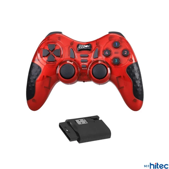 ScHitec 7in1 PC/PS2/PS2/PS3/PC360/TV/TVBOX/Android Cihazlar ile Uyumlu Kablosuz Gamepad Kırmızı - 2