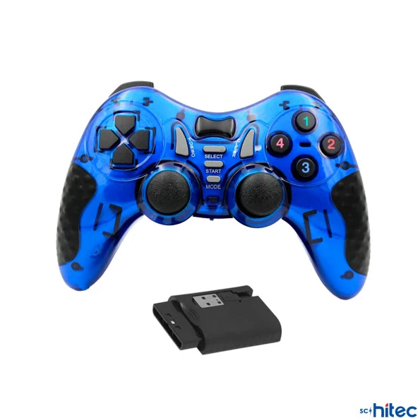 ScHitec 7in1 PC/PS2/PS2/PS3/PC360/TV/TVBOX/Android Cihazlar ile Uyumlu Kablosuz Gamepad Mavi - 2