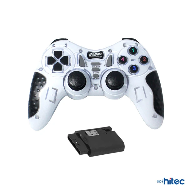 ScHitec 7in1 PC/PS2/PS2/PS3/PC360/TV/TVBOX/Android Cihazlar ile Uyumlu Kablosuz Gamepad Beyaz - 2