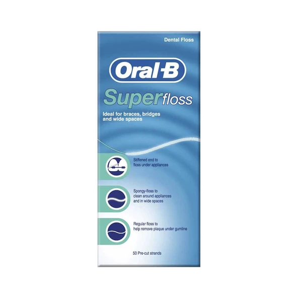 Oral-B Super Floss 50 Hazır Kesilmiş Diş İpi