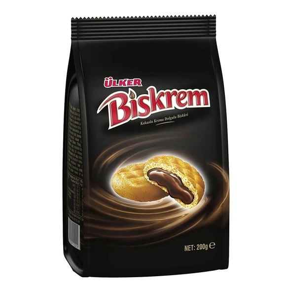 Ülker Biskrem Kakaolu Krema Dolgulu Bisküvi 200 gr x 4 Adet - 3