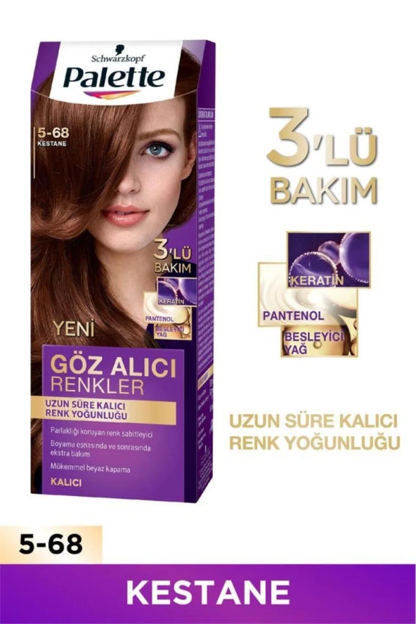 Palette Göz Alıcı Renkler Kestane Saç Boyası 5-68