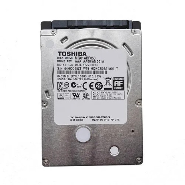 2. EL Toshiba 2.5" 7mm 500GB MQ01ABF050 SATA 8MB Notebook Laptop Hard Drive 2.5 inch