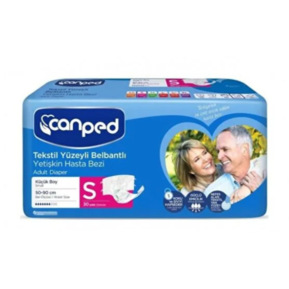 Canped Tekstil Yüzey Belbantlı Hasta Bezi Small 30lu