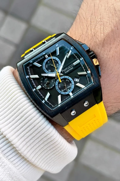 Ferrucci Function FCF03297FS.06 Silikon Kordon Erkek Kol Saati - Resim 5