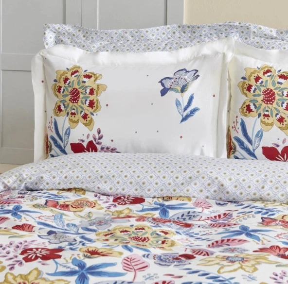 Karaca Home Persly Mavi %100 Pamuk Çift Kişilik Nevresim Takımı - 3