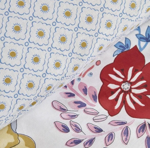 Karaca Home Persly Mavi %100 Pamuk Çift Kişilik Nevresim Takımı - 5