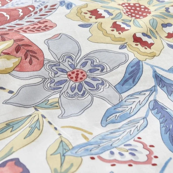 Karaca Home Persly Mavi %100 Pamuk Çift Kişilik Nevresim Takımı - 6