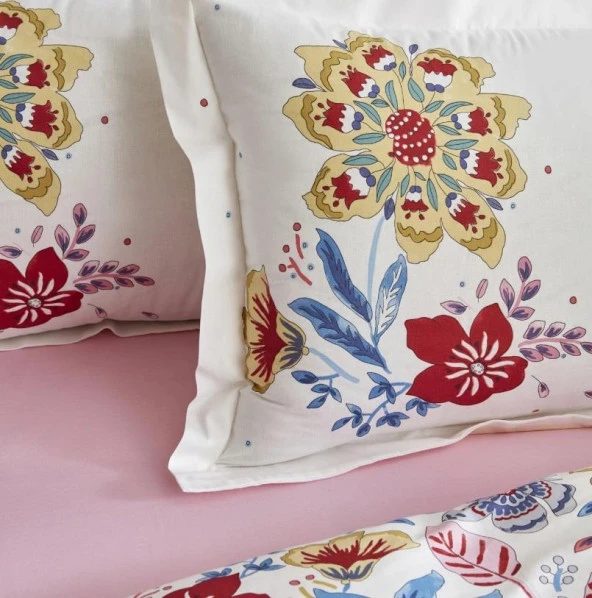 Karaca Home Persly Mavi %100 Pamuk Çift Kişilik Nevresim Takımı - 8