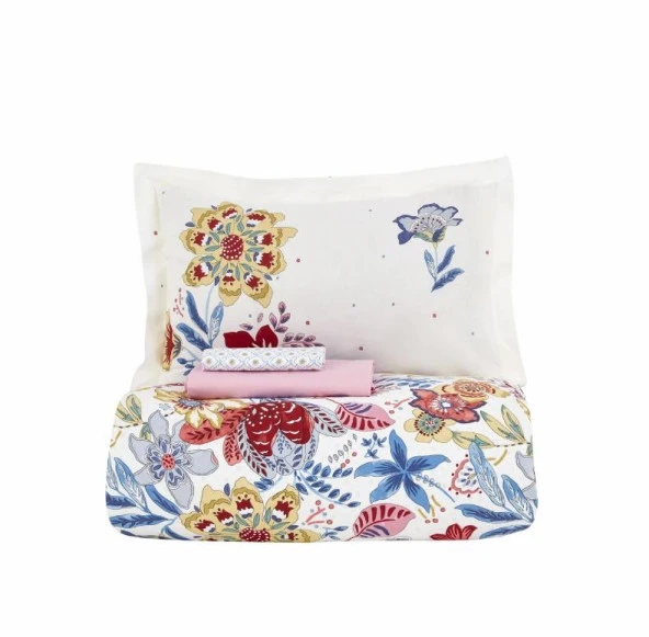 Karaca Home Persly Mavi %100 Pamuk Çift Kişilik Nevresim Takımı - 9