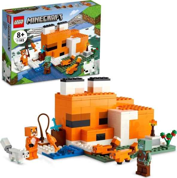 LEGO® Minecraft® Tilki Kulübesi 21178 # Macera Oyunlarını Seven Çocuklar İçin Oyuncak Ev İçeren Yara