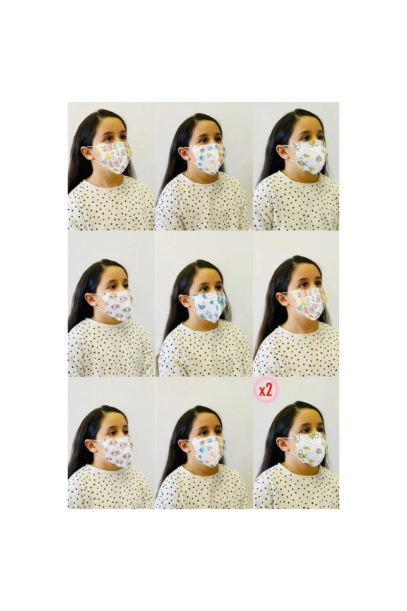 Karışık Desenli N95 Çocuk Maske 10 Adet - 4
