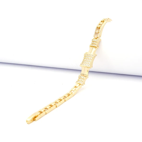 Altın Kaplama Zirkon Taşlı Kare Model Kadın Bileklik BLK-1038 ürün görseli