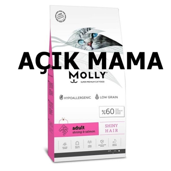 Molly Somonlu Düşük Tahıllı Açık Yetişkin Kedi Maması 3 kg