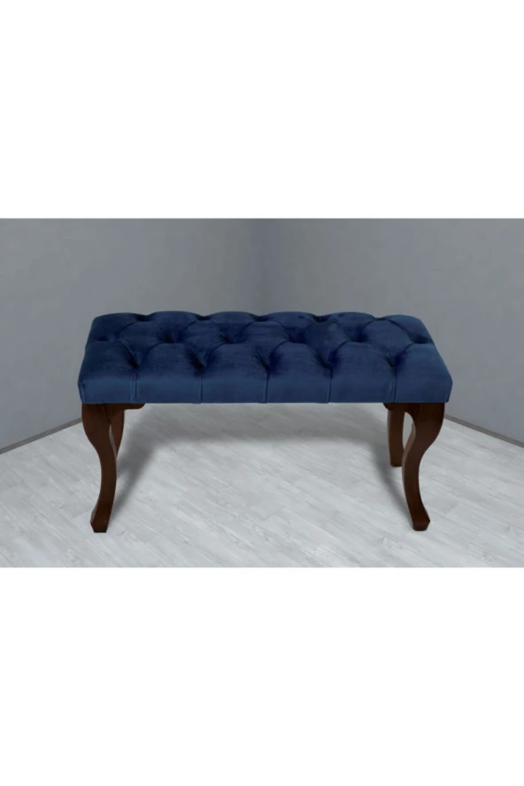 Classic Chester Model Kapitoneli Pembe Puf - Beyaz Ayak