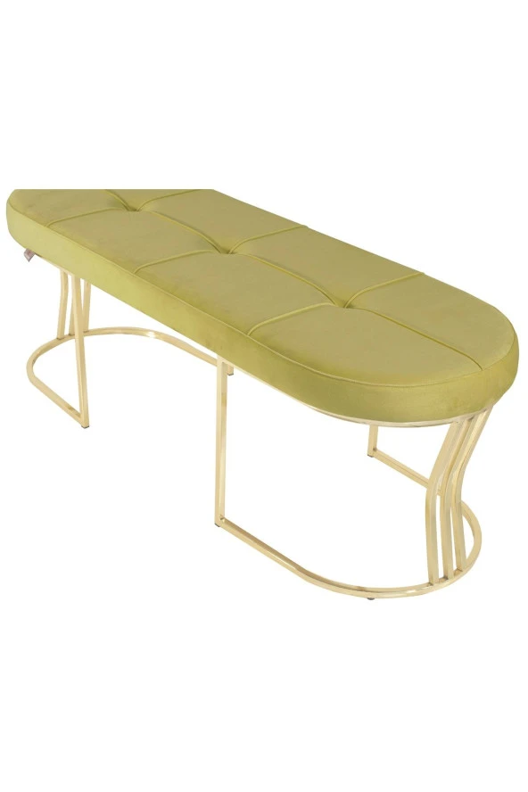 Viego Gold Exclusive Puf - Lüks Metal Gold Ayak, Chester Model Yatak Ucu Bench Puf - 2