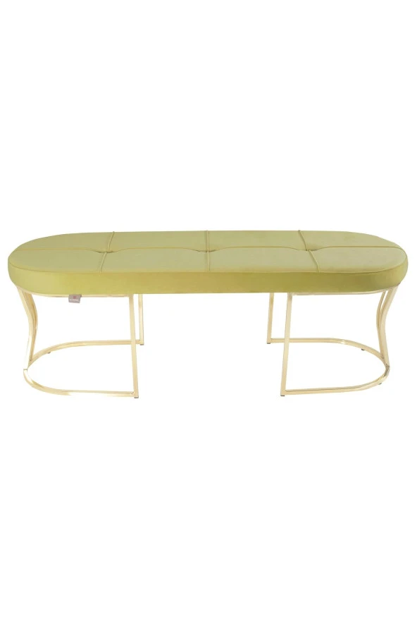 Viego Gold Exclusive Puf - Lüks Metal Gold Ayak, Chester Model Yatak Ucu Bench Puf - 4