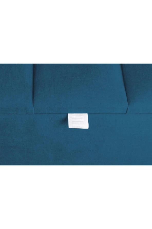 Vetra Mini Royal Mavi Kumaş Sandıklıpuf- Gümüş Ayak Dekoratif Bench Puf - 3