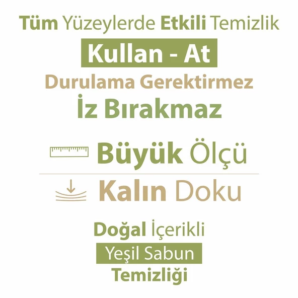 Turco Doğadan Yer Temizlik Havlusu Yeşil Sabun 4x50(200 Yaprak) - 4