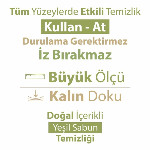 Turco Doğadan Yer Temizlik Havlusu Yeşil Sabun 2x50(100 Yaprak) - 4