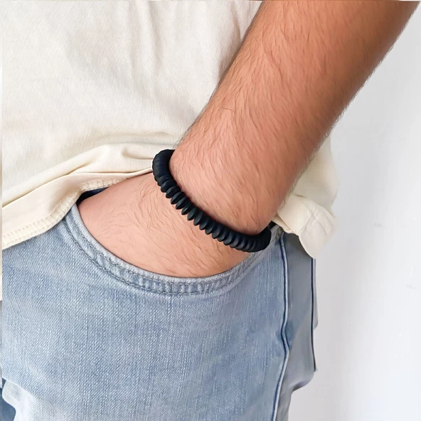 Onix Doğal Taş Erkek Bileklik  EBLK-184 - Resim 2