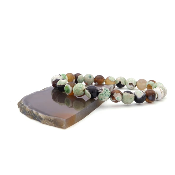 Yeşil Akik Doğal Taş Erkek Bileklik EBLK-503 - Resim 3