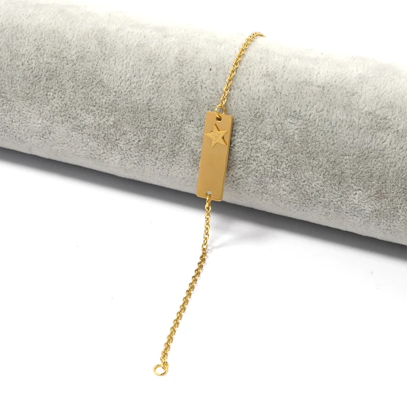 Altın Kaplama Yıldız Model Unisex Bileklik BLK-1019 ürün görseli