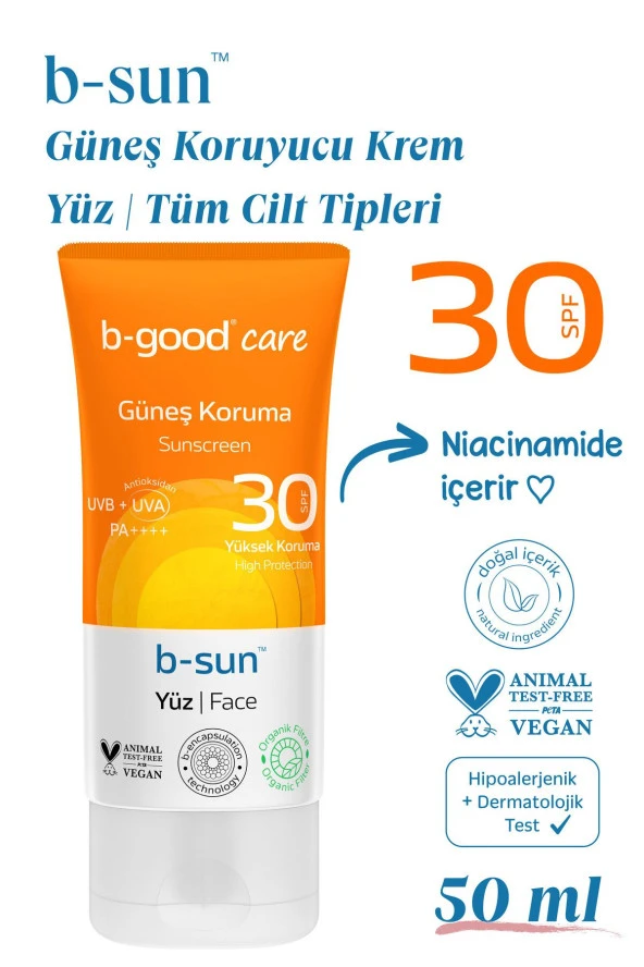 b-good care Yetişkin Güneş Kremi SPF 30 Yüz için 50 ml - 3