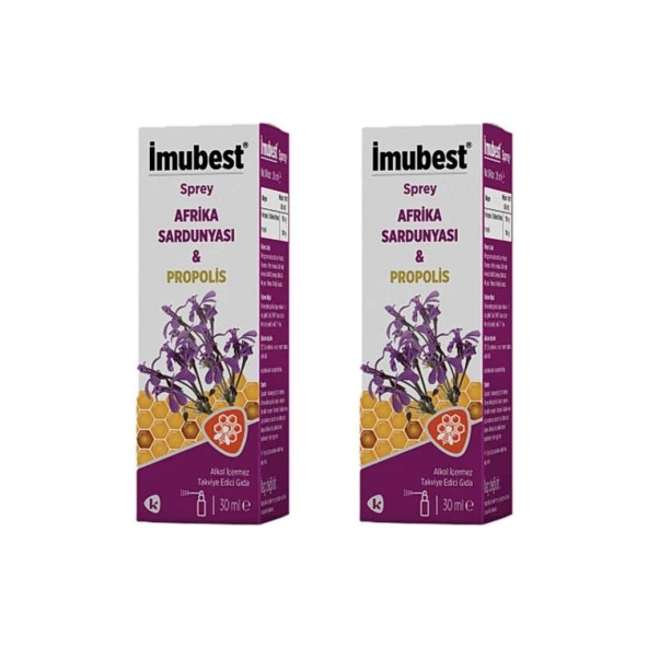 İmubest Afrika Sardunyası Propolisli Sprey 30 Ml 2'Li PAKET (SKT:10/2026) ürün görseli 1