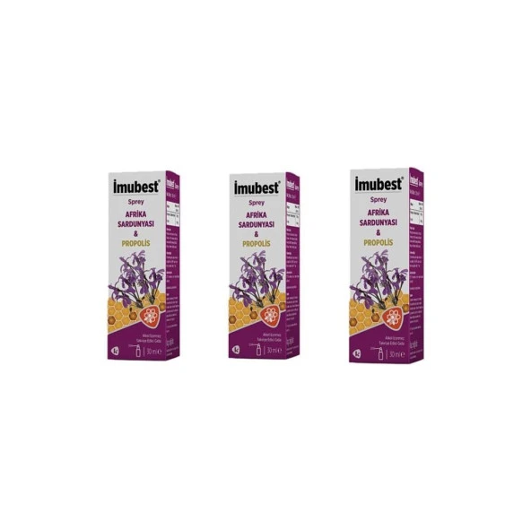 İmubest Afrika Sardunyası Propolisli Sprey 30 Ml 3'Lü PAKET (SKT:10/2026) ürün görseli
