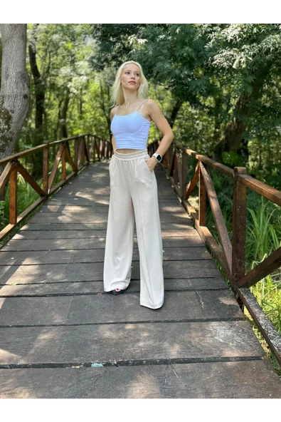 PPO001 PALAZZO OYSHO KUMAŞ AYDA PANTOLON - 5